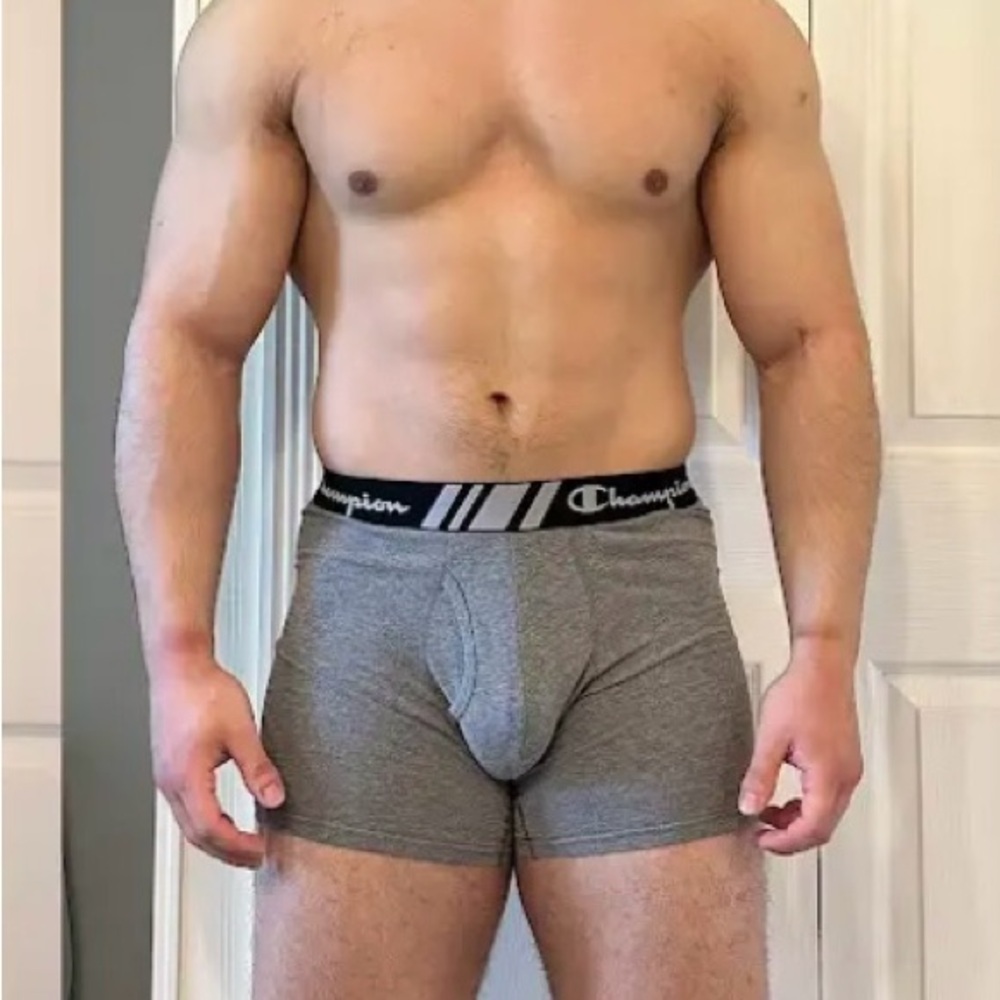 Champion men’s boxer brief - gray size medium